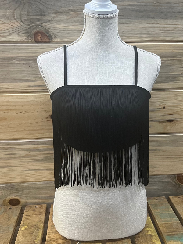 Black Fringe Top