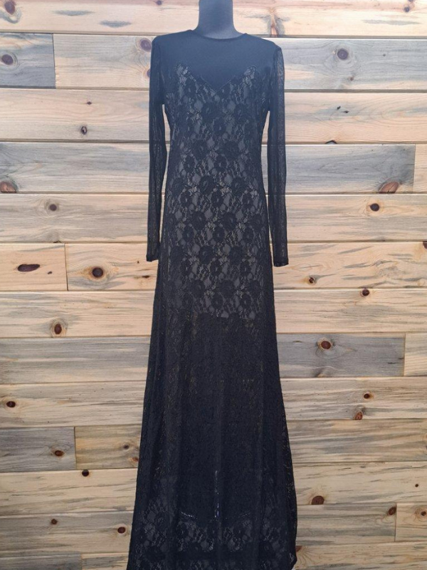 Robert Rodriguez Long Black Dress with Full Sleeve