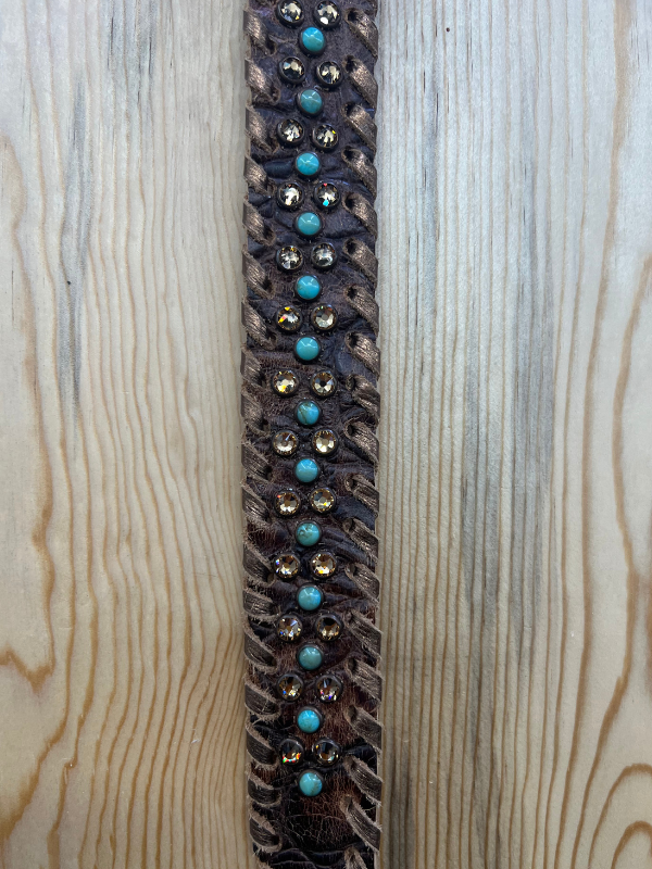 Brown and Turquoise Kurtmen Dog Collar (XS-XL)