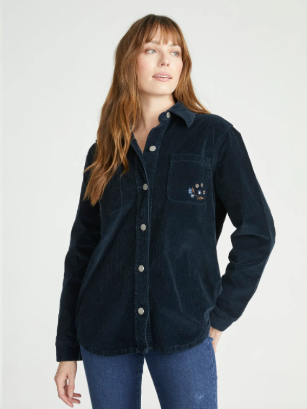 Shayna Navy Corduroy x Moody Paisley Jacket by Driftwood