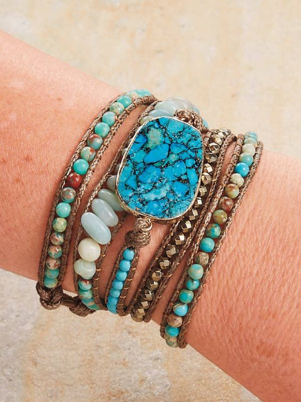 Natural Stone Wrap Bracelet