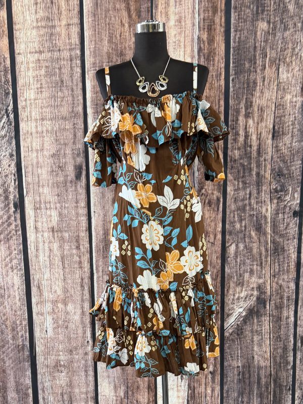 Brown, Tan, Orange Flowered Dress by Marrika Nakk