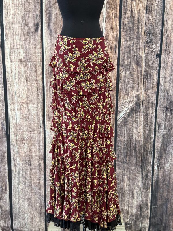 Red Floral Printed Skirt Marrika Nakk Skirt
