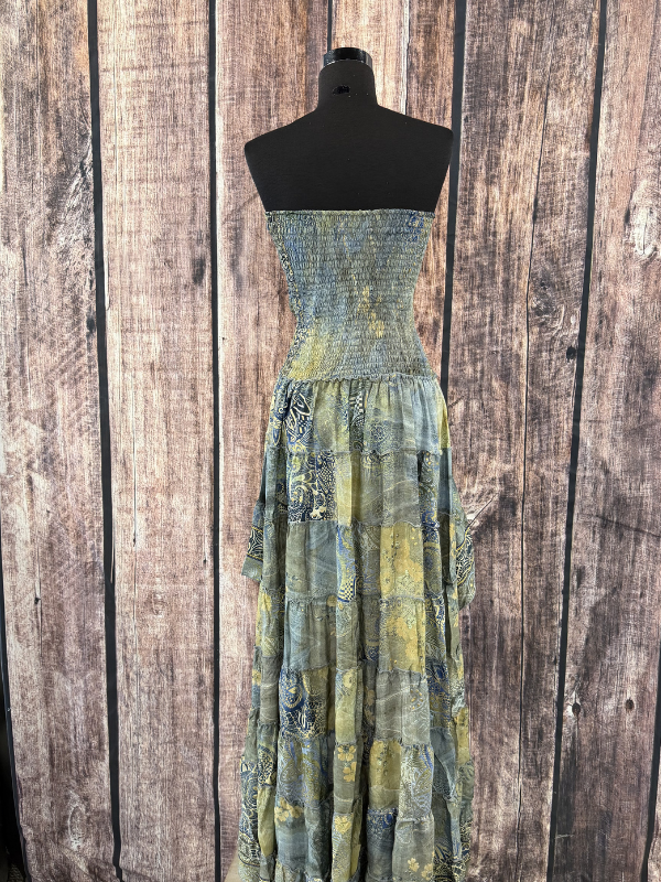 Geometric Stretch High Low Dress