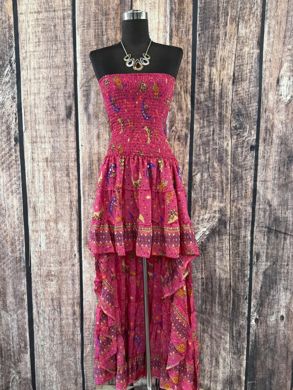 Pink Moon Stretch High Low Dress