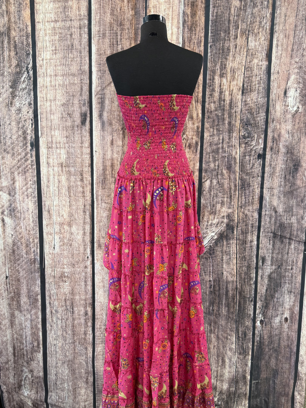 Pink Moon Stretch High Low Dress