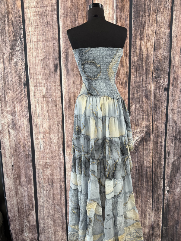 Grey Stretch High Low Dress