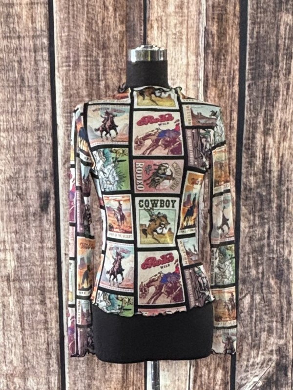 Karen Rodeo Wild  Mesh Print Top