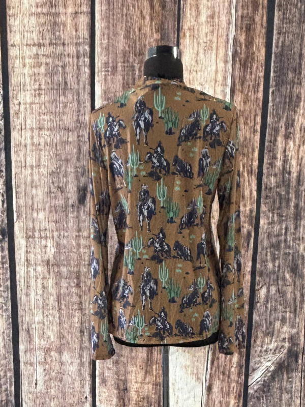Marylin Western Cactus Cowboy Print Top