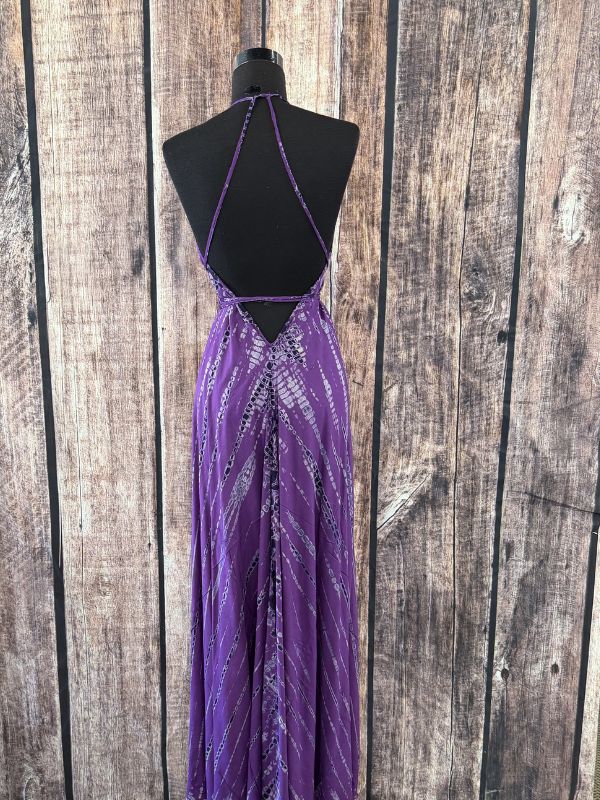 Vintage Boho Halter Dress Purple