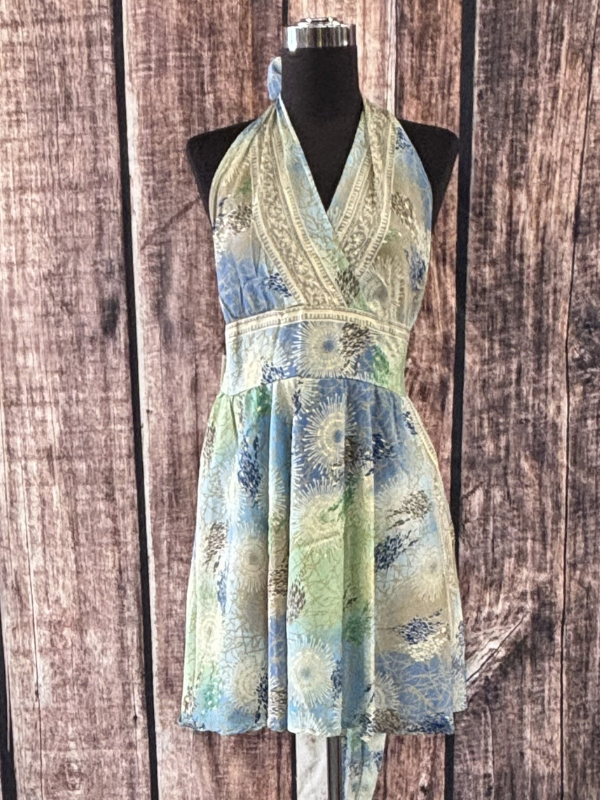 Yellow, Green, Blue Halter Top Dress