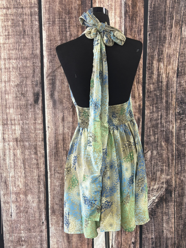 Yellow, Green, Blue Halter Top Dress