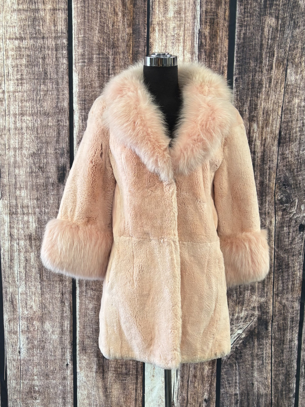 Pink Minky Faux Fur MaxiCoat