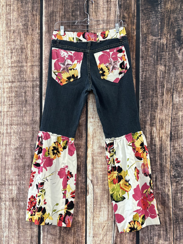Floral Bell Bottom Jeans by Marti Rae #256