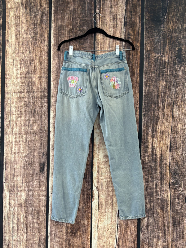 Purple Ripped Peace Capris by Diane Grambo Leather Works