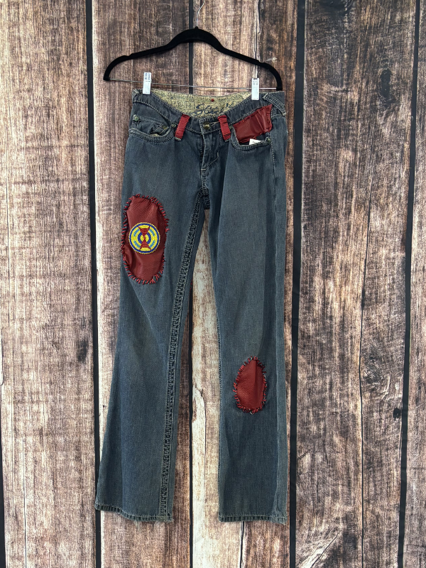 Elk Skin Red Jeans by Diane Grambo Leather Works