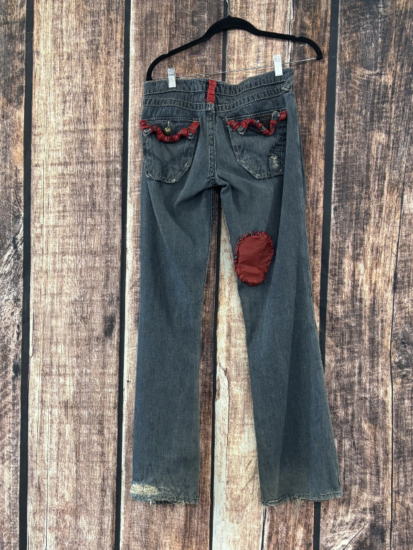 Elk Skin Red Jeans by Diane Grambo Leather Works