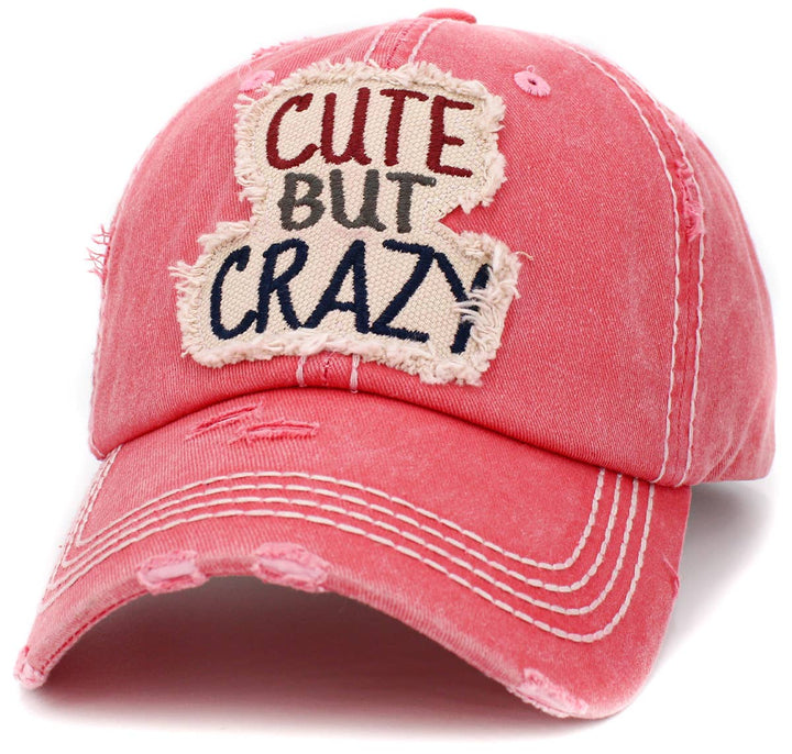Turquoise Cute But Crazy Vintage Baseball Cap