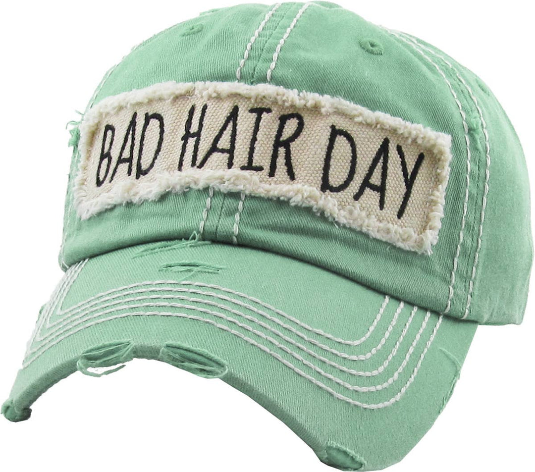 Bad Hair Day Washed Vintage Ball Cap Wine Red