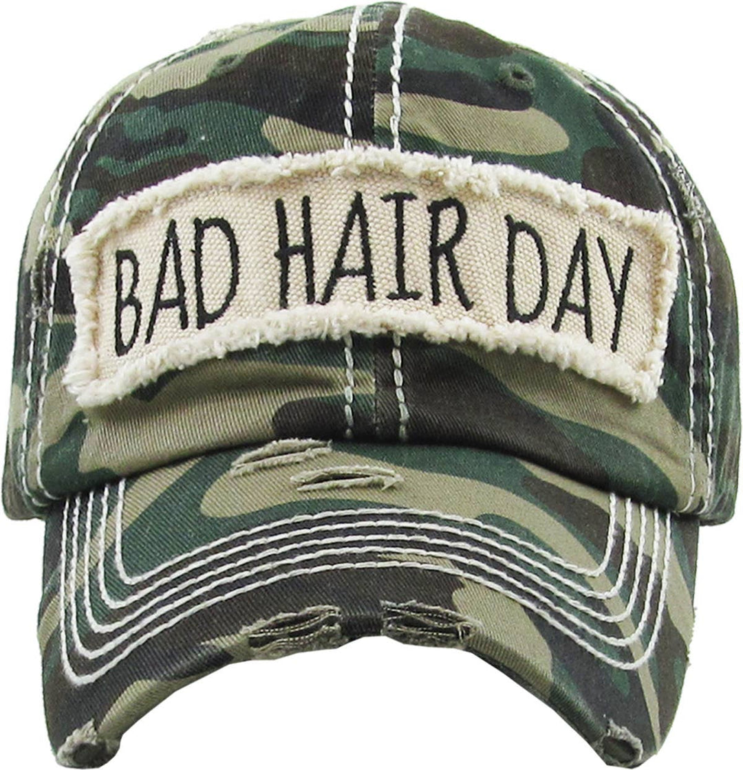 Bad Hair Day Washed Vintage Ball Cap Wine Red
