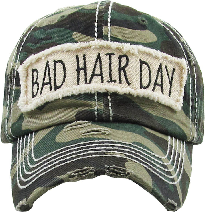 Bad Hair Day Washed Vintage Ball Cap Wine Red