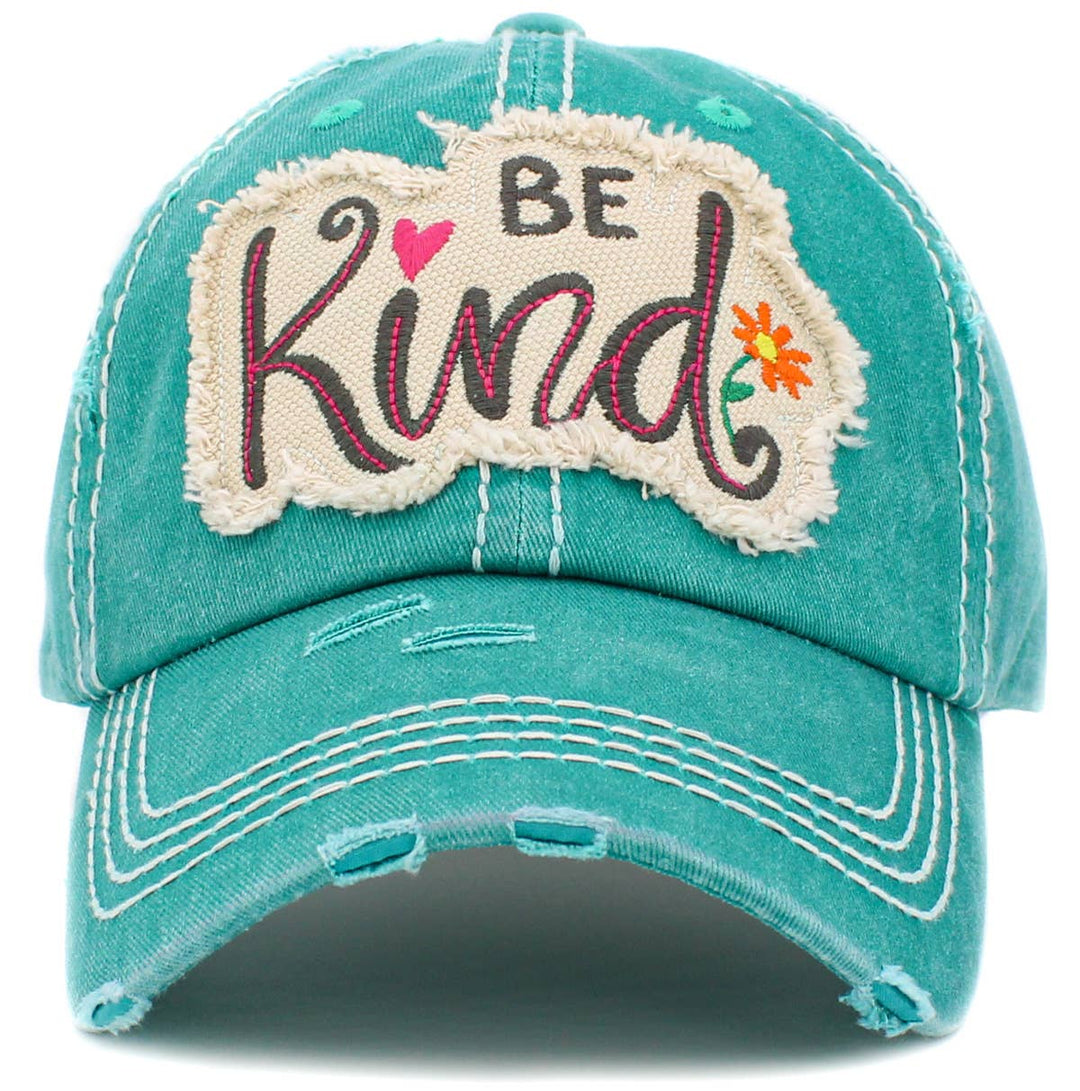 Be Kind Vintage Baseball Cap Light Blue