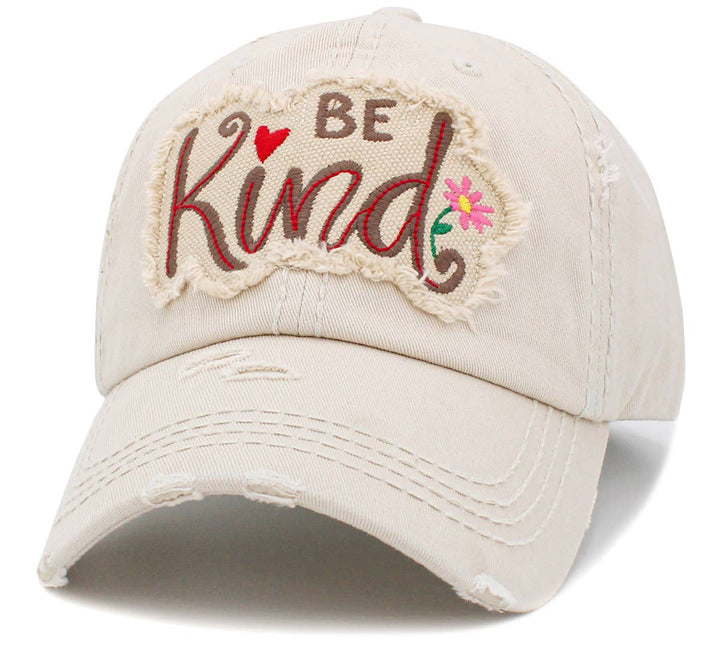 Be Kind Vintage Baseball Cap Light Blue