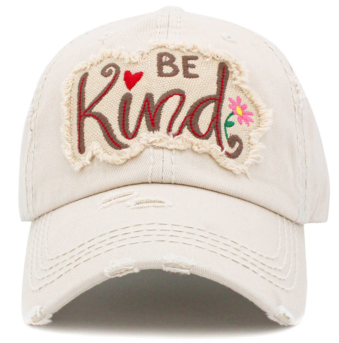 Be Kind Vintage Baseball Cap Light Blue