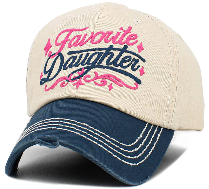Favorite Daughter Vintage Baseball Cap White & Light Blue