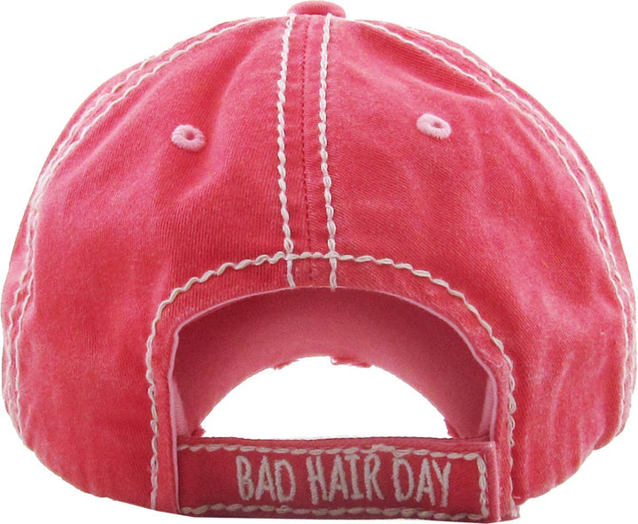 Bad Hair Day Washed Vintage Ball Cap Wine Red