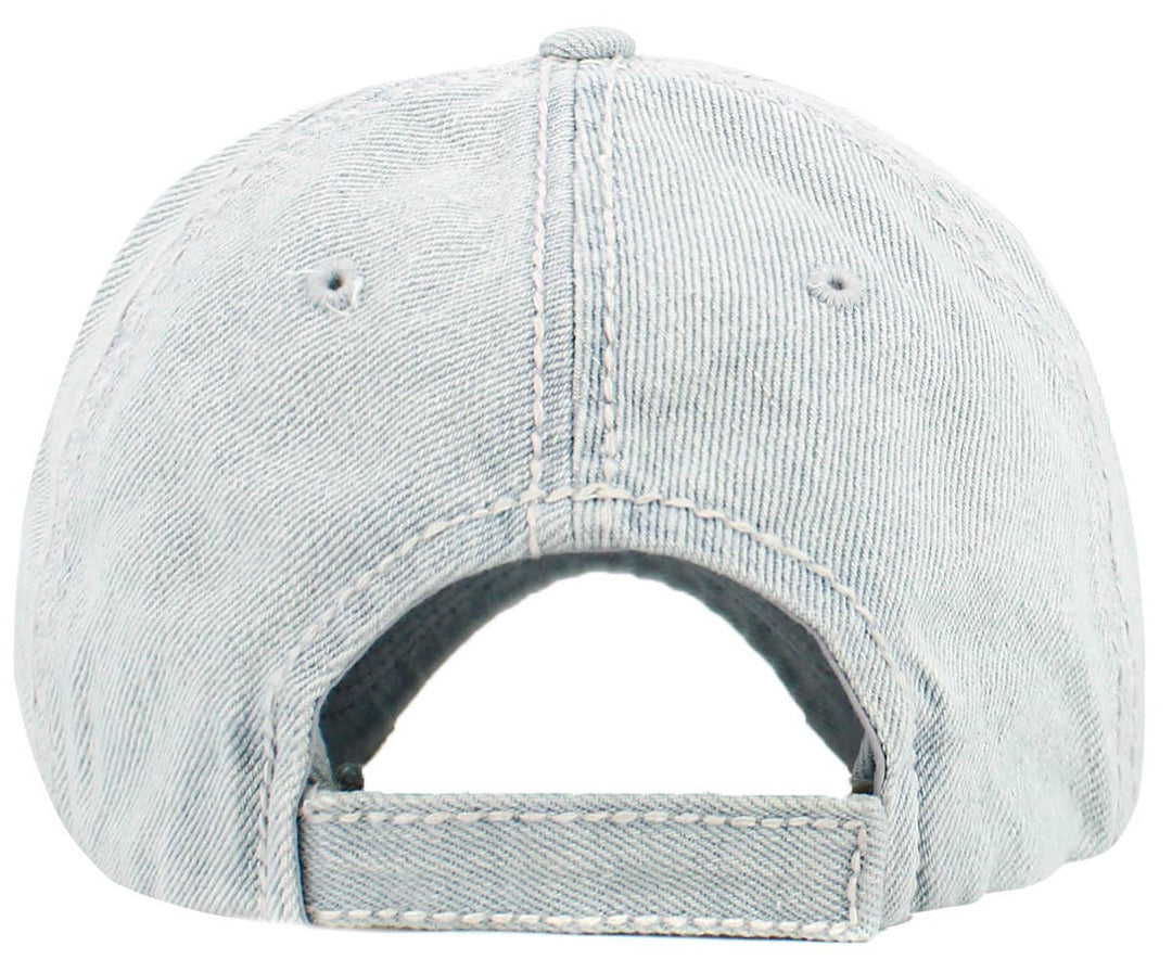 Hello Sunshine Washed Vintage Baseball Cap White
