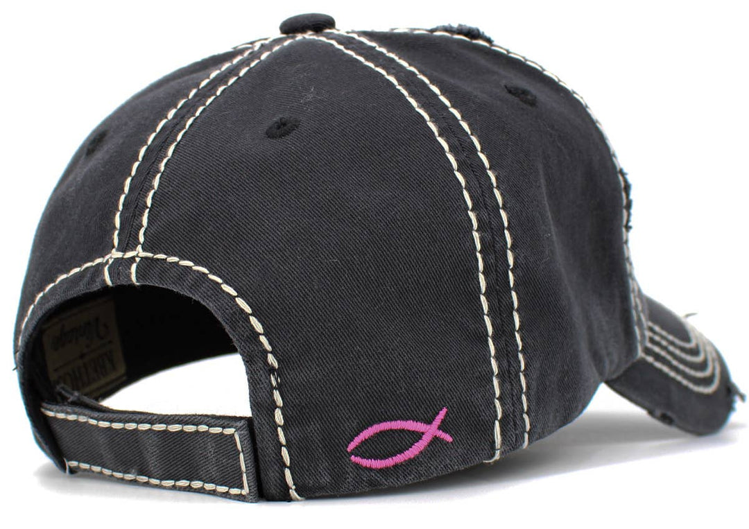 With God All Things Are Possible Vintage Baseball Cap Wine Red