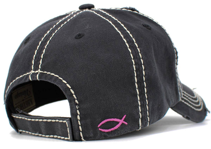 With God All Things Are Possible Vintage Baseball Cap Wine Red