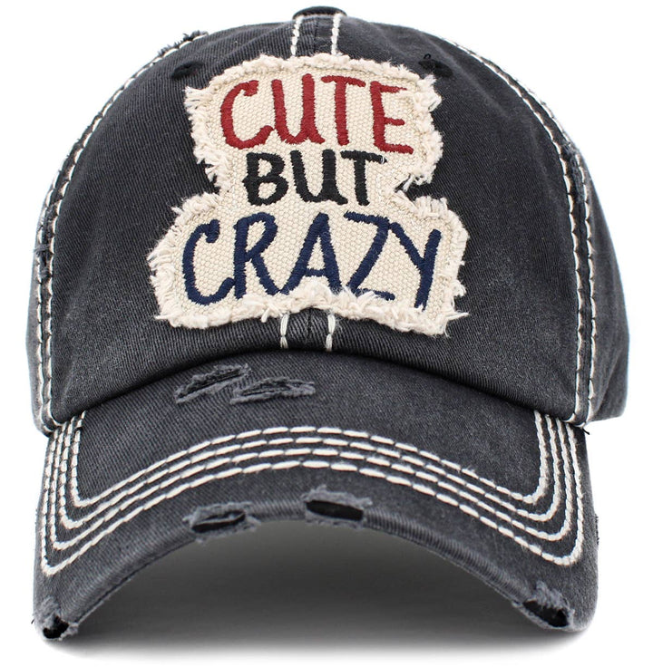 Turquoise Cute But Crazy Vintage Baseball Cap