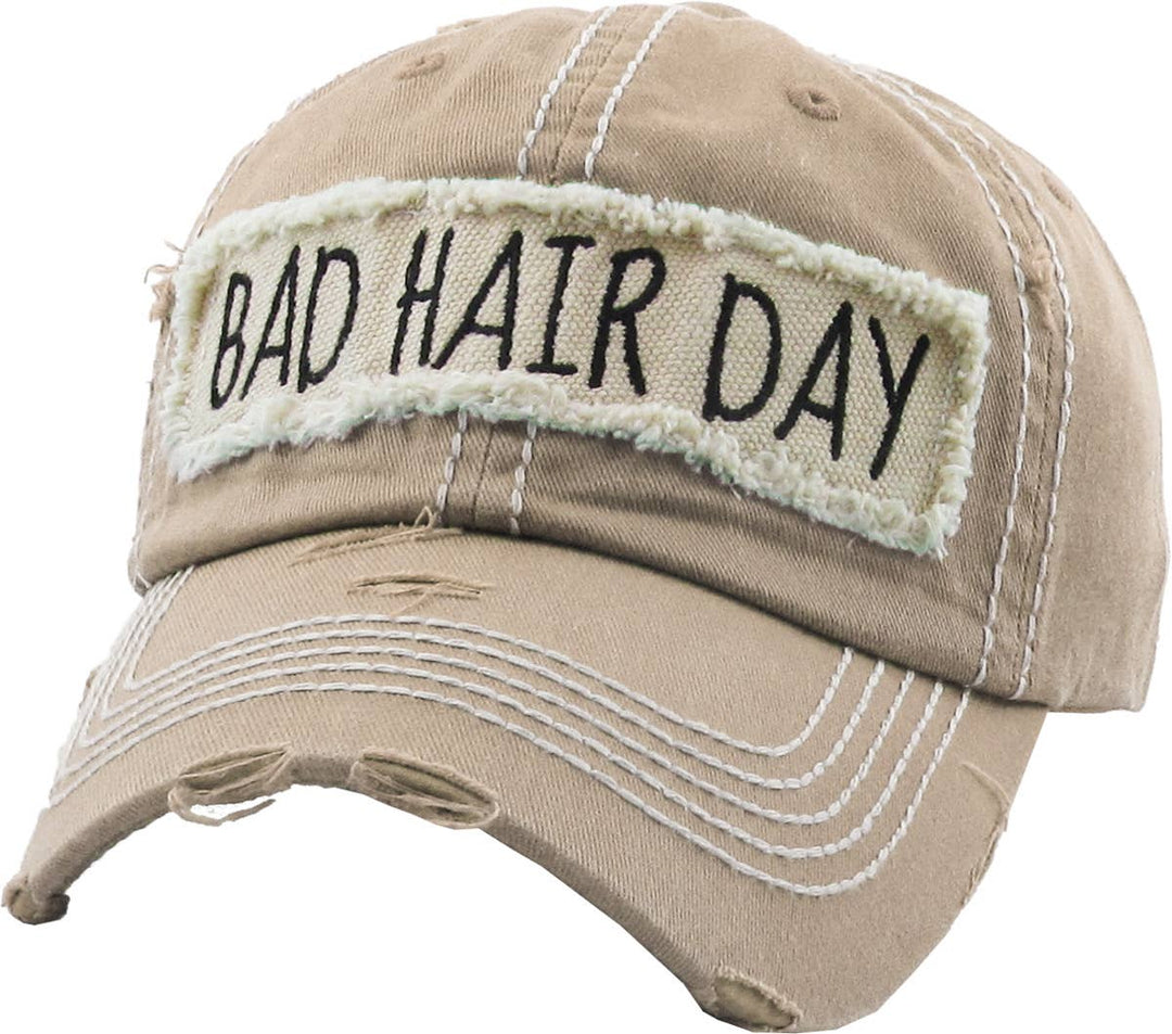 Bad Hair Day Washed Vintage Ball Cap Wine Red