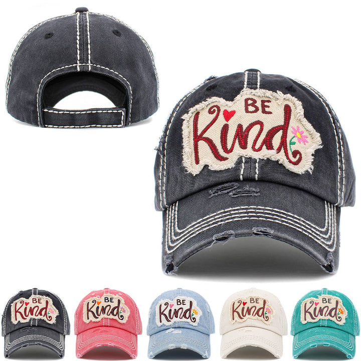 Be Kind Vintage Baseball Cap Light Blue