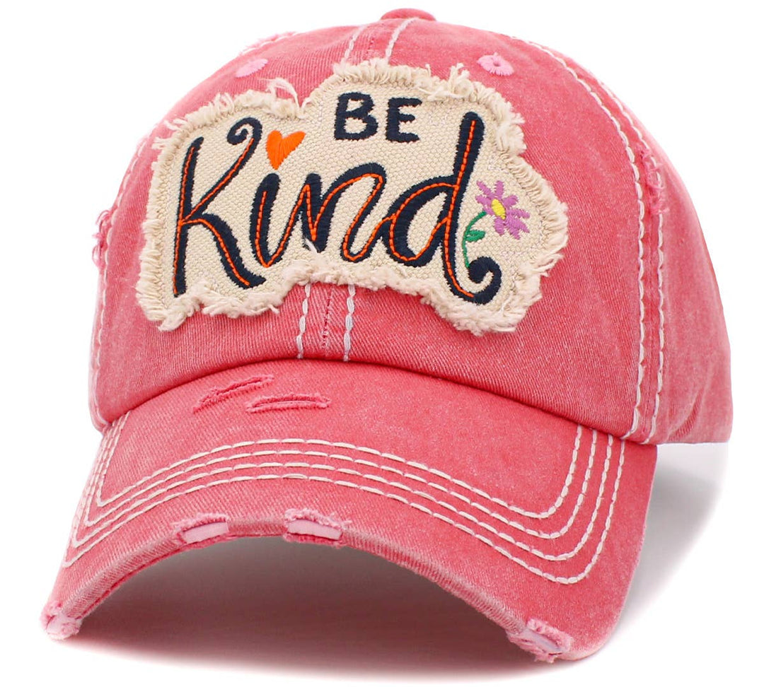 Be Kind Vintage Baseball Cap Light Blue