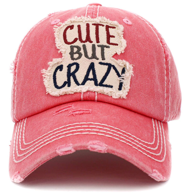 Turquoise Cute But Crazy Vintage Baseball Cap