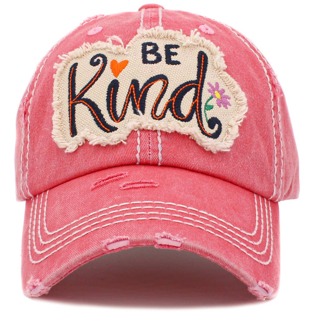 Be Kind Vintage Baseball Cap Light Blue