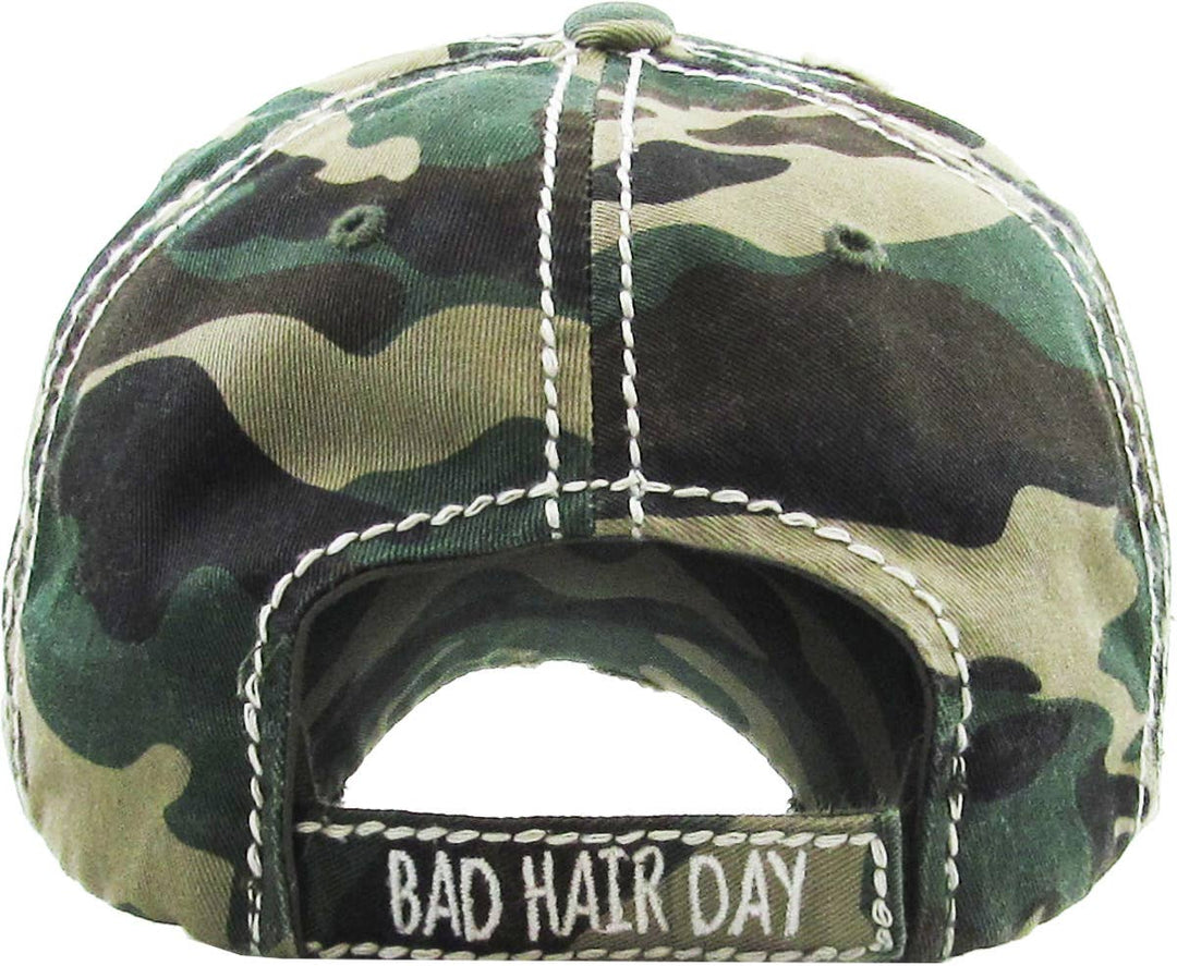 Bad Hair Day Washed Vintage Ball Cap Wine Red