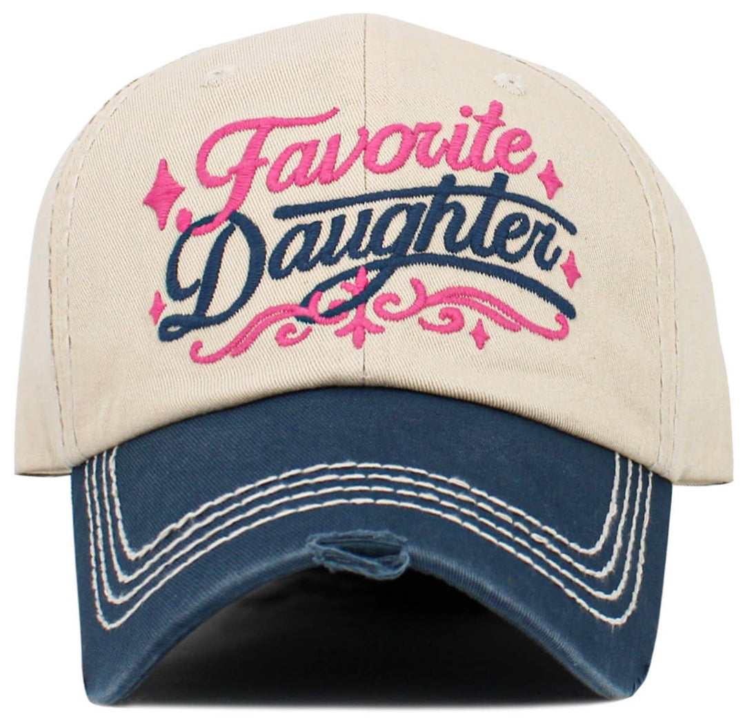 Favorite Daughter Vintage Baseball Cap White & Light Blue