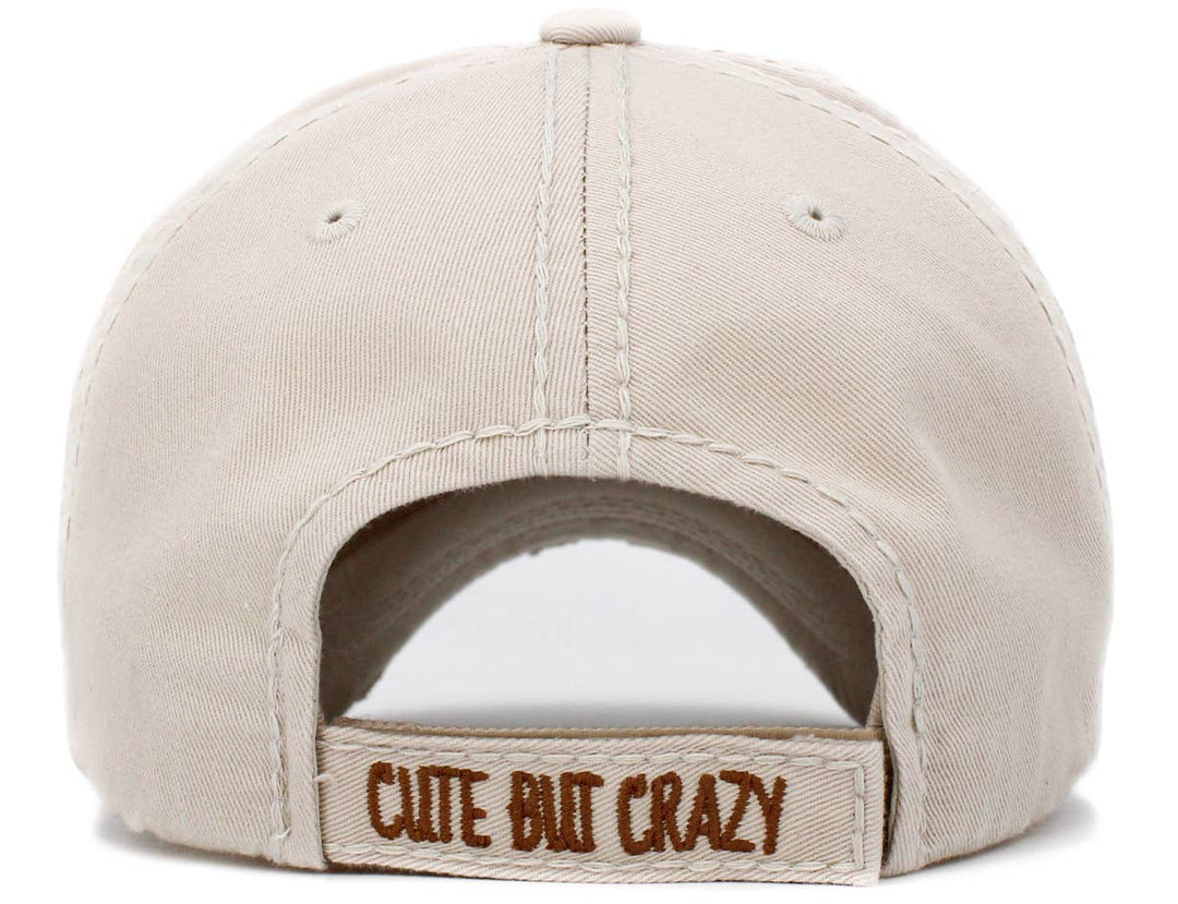 Turquoise Cute But Crazy Vintage Baseball Cap