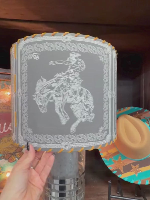 Lampshade Bandana Bronc Black Large 14-inch 