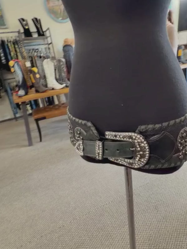 Gun Metal Grey & Black Kurtmen Belt