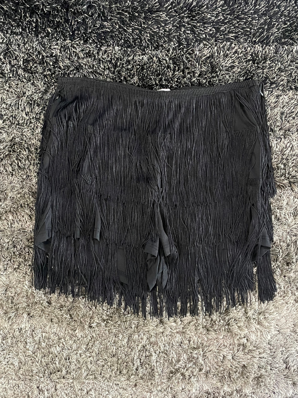 Black Fringe Shorts