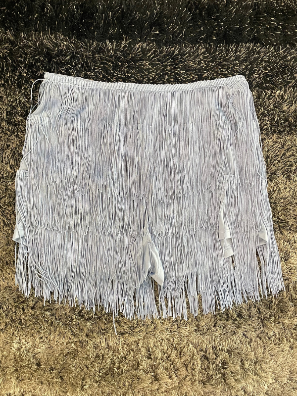 Grey Fringe Shorts