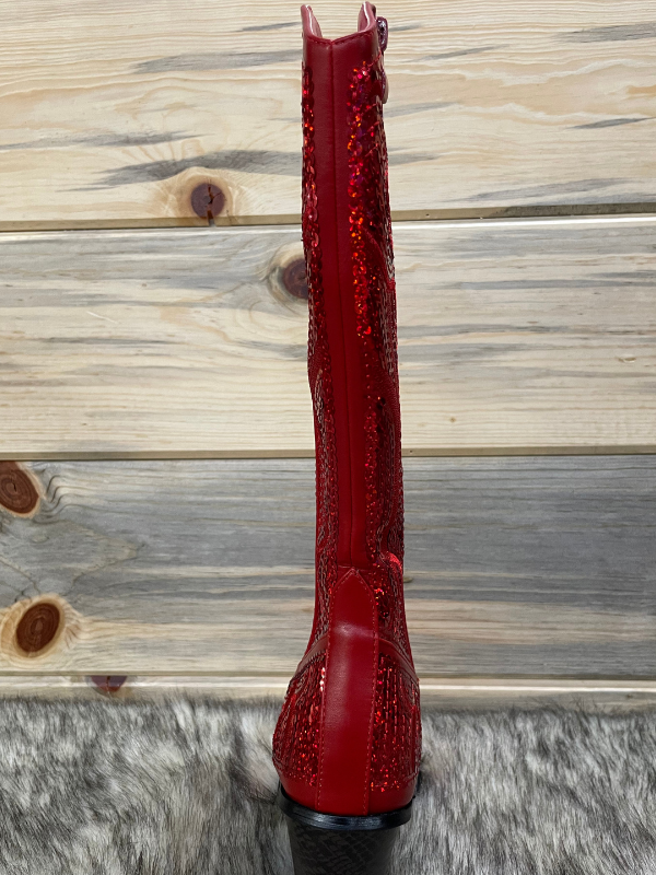 Helens Heart Red Sequin Tall Boot