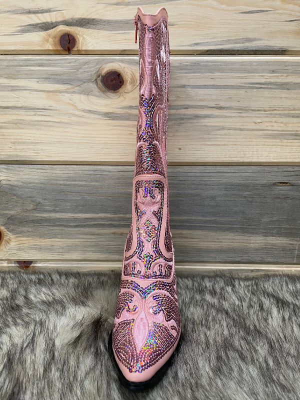 Helens Heart Tall Sequin Pink Boots