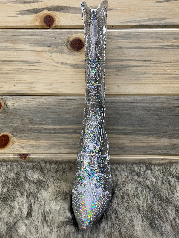 Helens Heart Tall Sequin Silver Boot