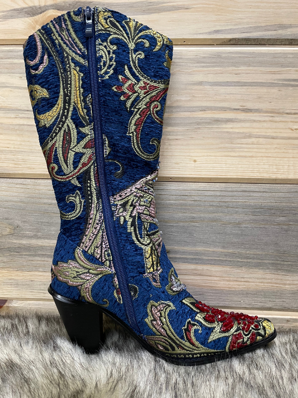 Helens Heart Tall Crystal Blue Boot